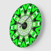 Neon Green Abstract Thistle Pattern-klok door KLM Grote Klok (Hoek)