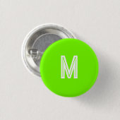 neon green - add monogram   ronde button 3,2 cm (Voorkant /achterkant)