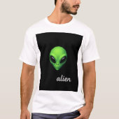 Neon Green Alien Head T-Shirt – Sci-Fi Space Vibes (Voorkant)