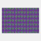 Neon Green Aliens die papierbladen overvullen Inpakpapier Vel (Voorkant 2)