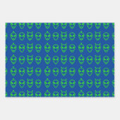 Neon Green Aliens die papierbladen overvullen Inpakpapier Vel (Voorkant)
