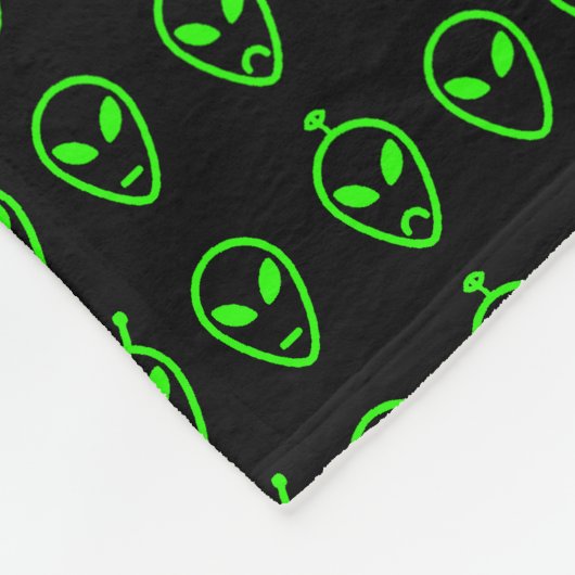 Neon Green Aliens Fleece Deken (Hoek)