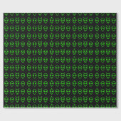 Neon Green Aliens Wrapping Paper Cadeaupapier (Vlak)