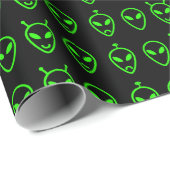 Neon Green Aliens Wrapping Paper Cadeaupapier (Rol Hoek)