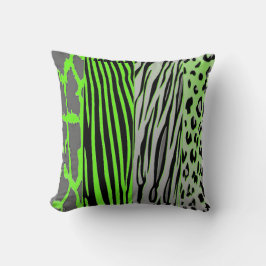 Neon Green Animal Print Pillow voor een moderne lo Kussen