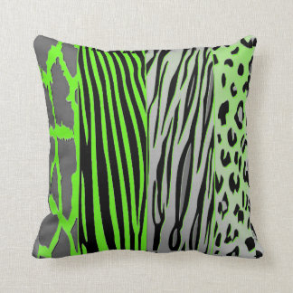 Neon Green Animal Print Pillow voor een moderne lo Kussen