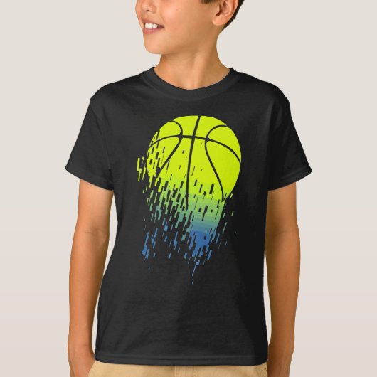 Neon Green Basketball Urban-grafisch demintegreren T-shirt (Voorkant)