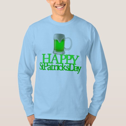 Neon Green Beer Blurred Happy St. Patrick's Day T-shirt (Voorkant)