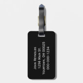 Neon Green Bicycle On Black Bagagelabel (Achterkant verticaal)