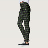Neon Green Bikes op zwart Leggings (Links)