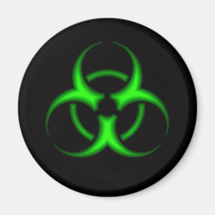 Neon Green Biohazard Symbol Magnet