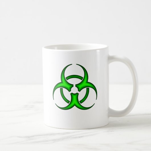 Neon Green Biohazard Symbol Mok (Rechts)