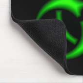 Neon Green Biohazard Symbol Mousepad Muismat (Hoek)
