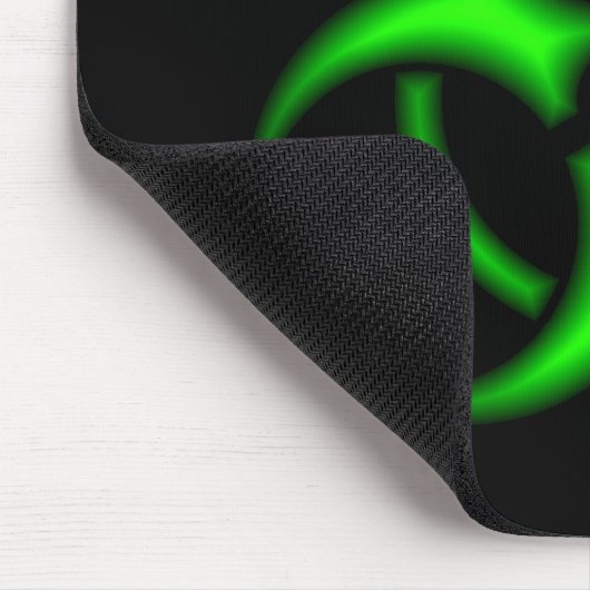 Neon Green Biohazard Symbol Mousepad Muismat (Hoek)