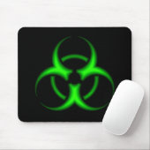 Neon Green Biohazard Symbol Mousepad Muismat (Met muis)