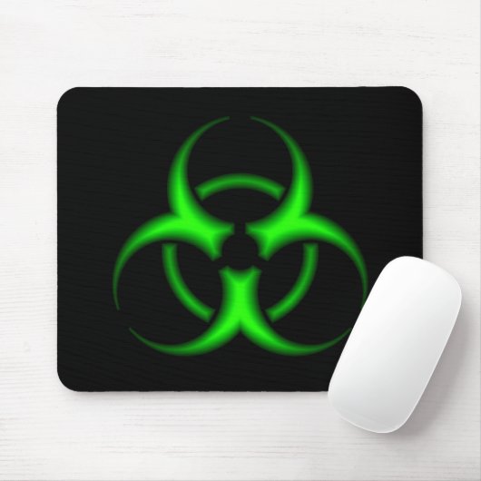 Neon Green Biohazard Symbol Mousepad Muismat (Met muis)