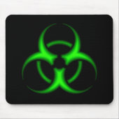 Neon Green Biohazard Symbol Mousepad Muismat (Voorkant)