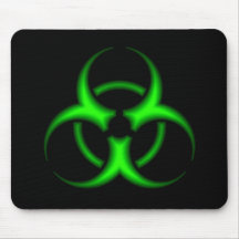 Neon Green Biohazard Symbol Mousepad