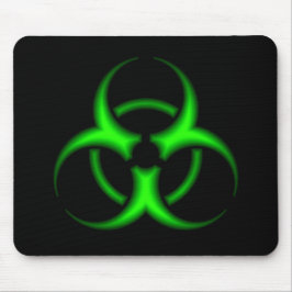 Neon Green Biohazard Symbol Mousepad Muismat