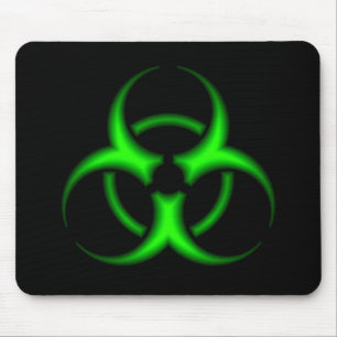 Neon Green Biohazard Symbol Mousepad Muismat