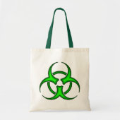 Neon Green Biohazard Symbool Canvas tas (Voorkant)