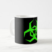 Neon Green Biohazard Symbool Koffiemok (Voorkant links)