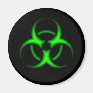 Neon Green Biohazard Symbool Magneet