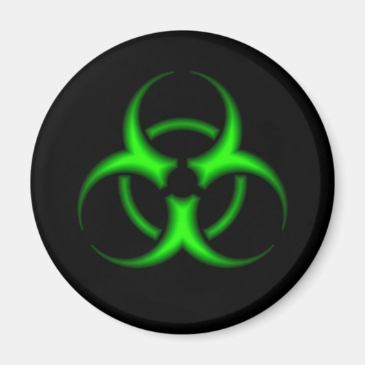 Neon Green Biohazard Symbool Magneet (Voorkant)