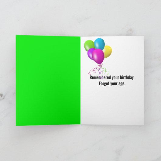 Neon Green Birthday Calculator Kaart (Binnen)