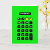 Neon Green Birthday Calculator Kaart (Gele Bloem)
