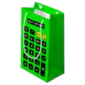 Neon Green Birthday Calculator Klein Cadeauzakje (Voorkant Gekanteld)