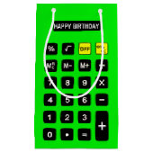 Neon Green Birthday Calculator Klein Cadeauzakje (Voorkant)