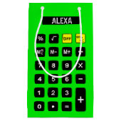 Neon Green Birthday Calculator Klein Cadeauzakje (Voorkant)