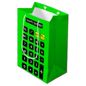 Neon Green Birthday Calculator Medium Cadeauzakje (Voorkant Gekanteld)
