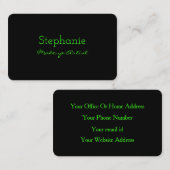 Neon Green Black Aangepaste kleur voor artistieke  Visitekaartje (Voorkant / Achterkant)