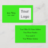 Neon Green Black Aangepaste kleurentekst Foto van  Visitekaartje (Voorkant / Achterkant)