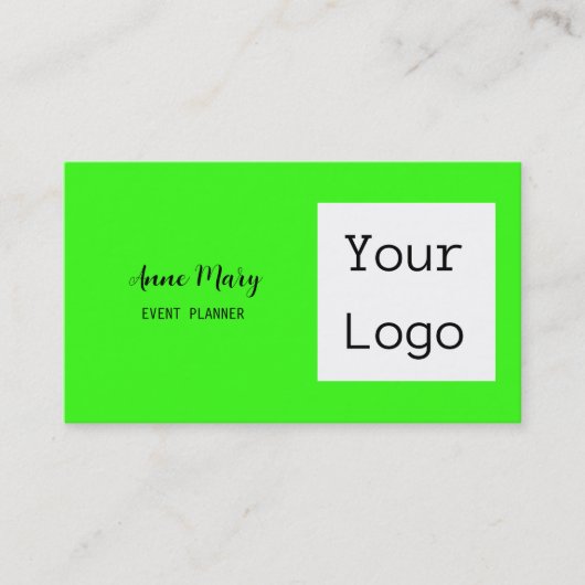 Neon Green Black Aangepaste kleurentekst Foto van  Visitekaartje (Voorkant)