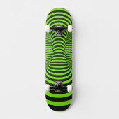 Neon Green & Black Optical Illusion Unisex Persoonlijk Skateboard (Voorkant)