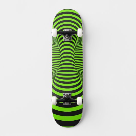 Neon Green & Black Optical Illusion Unisex Persoonlijk Skateboard (Voorkant)