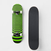 Neon Green & Black Optical Illusion Unisex Persoonlijk Skateboard (Voorkant)