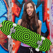 Neon Green Black Pattern optische illusie Aangepas Persoonlijk Skateboard