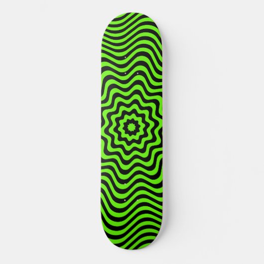 Neon Green Black Pattern optische illusie Aangepas Persoonlijk Skateboard (Voorkant)