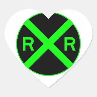 Neon Green & Black Railroad Crossing Sign Hart Sticker