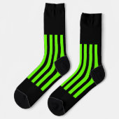 Neon Green Black Stripes Crew Sokken (Links)