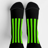 Neon Green Black Stripes Crew Sokken (Top)