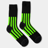 Neon Green Black Stripes Crew Sokken (Rechts)