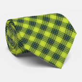 Neon Green Black Tartan Stylish Modern Pattern Stropdas (Opgerold)