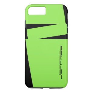 Neon Green & Black Triple Stripe, persoonlijke naa Case-Mate iPhone Case