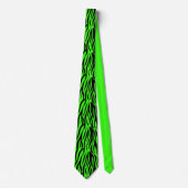 Neon Green Black Zebra Stripes Colorful Pattern Stropdas (Voorkant)