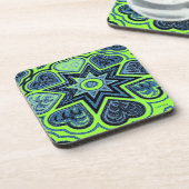 "Neon Green & Blue Love"-Onderzetters Onderzetter (Linkerzijde)